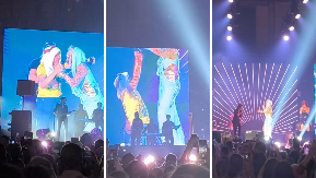 ČOVEK SE POPEO NA BINU, ZAGRLIO BRENU, PA PAO NA KOLENA! Svi pričaju o njenoj reakciji, obezbeđenje odmah poletelo (VIDEO)