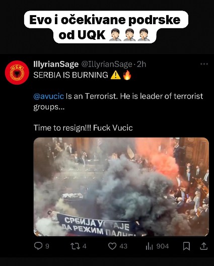 ANA BRNABIĆ OČITALA BUKVICU ĐILASU, JOVANOVIĆU I OSTALIMA Stigla vam je podrška UČK, sram vas bilo!