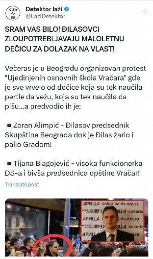 SRAM VAS BILO! Đilasovci zloupotrebljavaju maloletnu dečicu za dolazak na vlast! (FOTO)