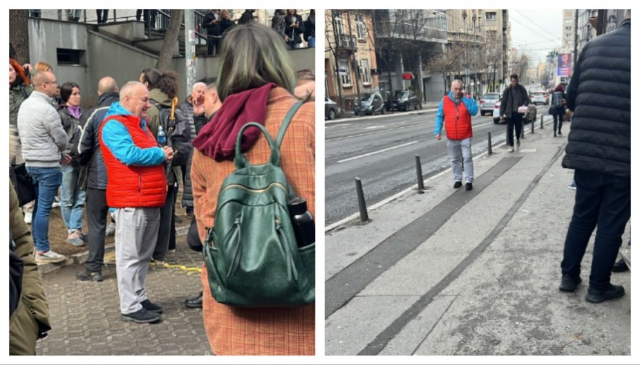 SRĐAN MILIVOJEVIĆ DOŠAO PRED RTS, STUDENTI BLOKADERI GA ISKULIRALI Blamantna scena snimljena na platou u Takovskoj