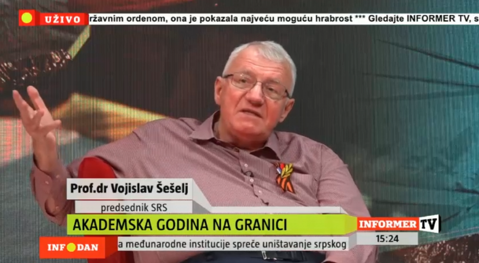 "DAJ BOŽE DA GREŠIM" Šešelj četiri dana pre blokade RTS upozorio šta se sprema