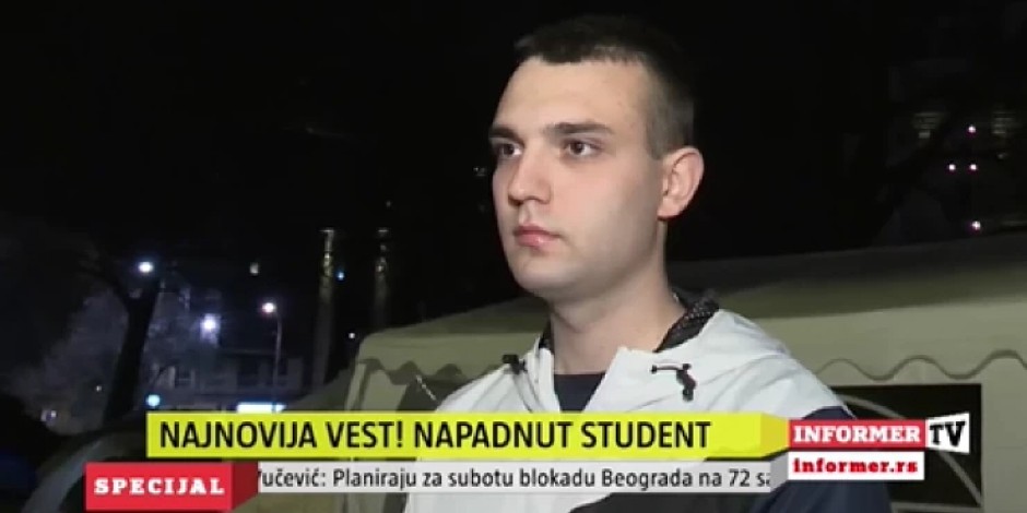 REDAR UDAREN PESNICOM U GLAVU Novi napad na studente u Pionirskom parku!