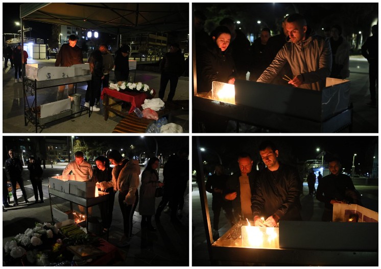 MUČNE SCENE NAKON POŽARA U KOČANIMA Građani u redovima čekaju da zapale sveću  (FOTO/VIDEO)