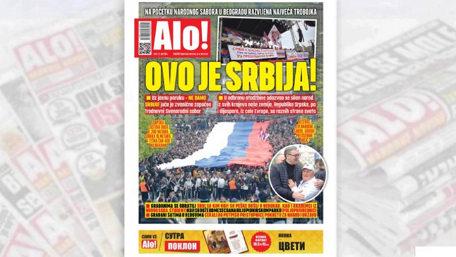 CELA SRBIJA ČEKA VUČIĆEV GOVOR Uz jasnu poruku - NE DAMO SRBIJU! - zvanično započeo trodnevni Svenarodni sabor