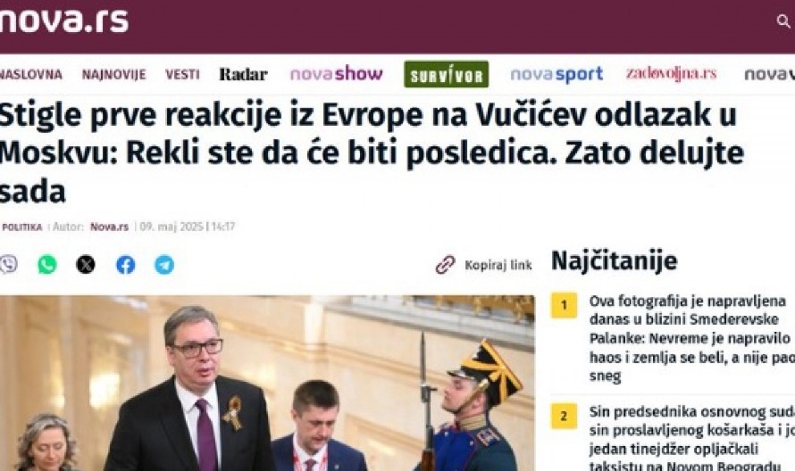 HEROJSKI ČIN VUČIĆA VREDAN SVAKOG POŠTOVANJA "Neki ljudi očajnički preklinju da se lider jedne suverene države KAZNI"
