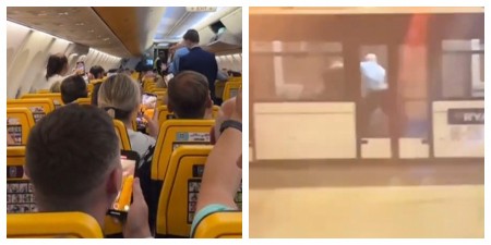 DRAMATIČNE SCENE! ŽENA PRETILA BOMBOM I MALTRETIRALA LJUDE U AVIONU! "Čuvari nisu imali izbora osim da je obore na zemlju" (VIDEO)