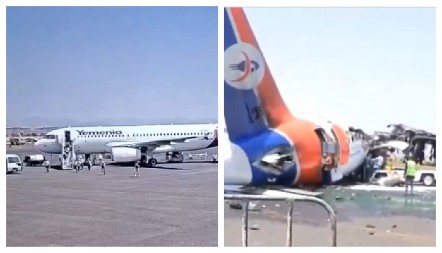 HOROR SCENE BEKSTVA! Putnici beže iz aviona dok ga napada projektil, PANIKA NA SVE STRANE! (VIDEO)