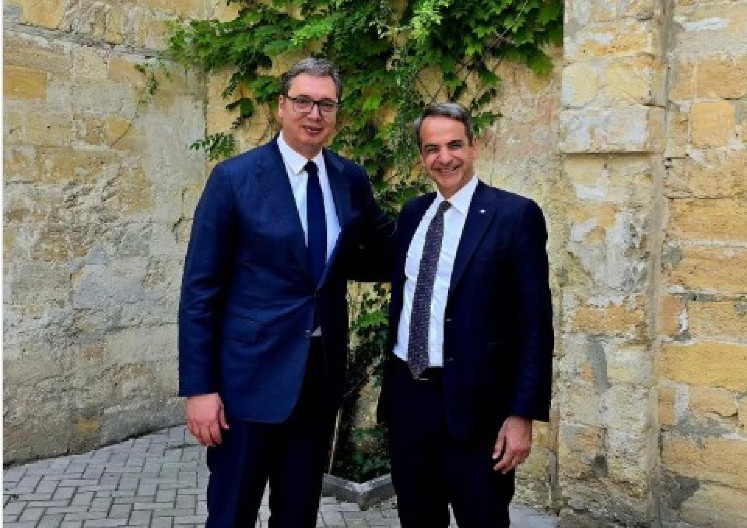 UVEK DOBAR SUSRET SA PRIJATELJEM KIRJAKOSOM MICOTAKISOM Vučić: "Zajedničkim projektima ćemo dodatno učvrstiti ekonomsku saradnju"