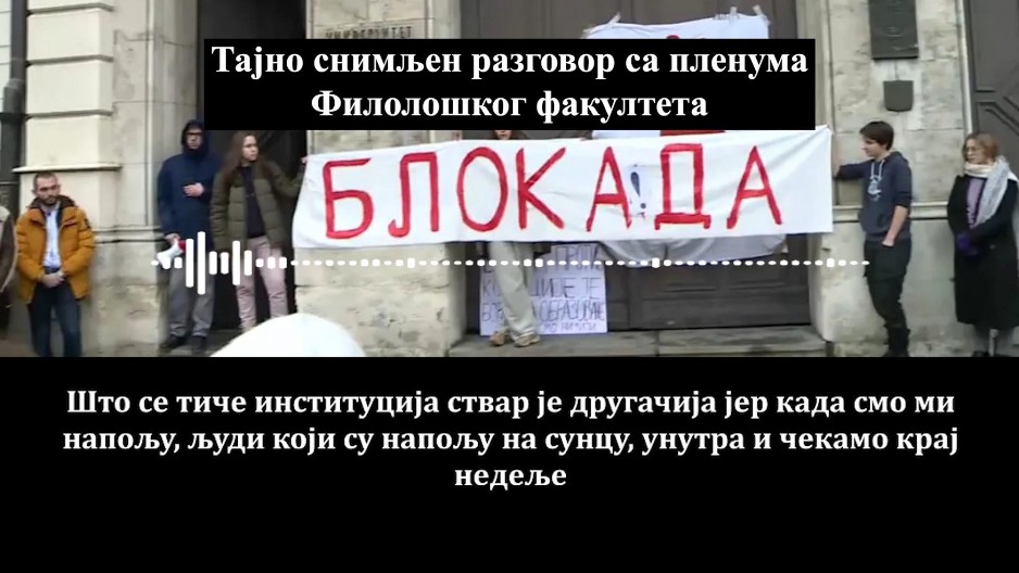 SNIMAK SA PLENUMA FILOLOŠKOG FAKULTETA OTKRIVA: Planirali haos na Vidovdan uz maske i kamuflažu (VIDEO)
