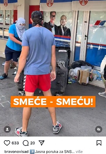UHAPŠEN BLOKADER KOJI JE BACAO SMEĆE NA PROSTORIJE SNS