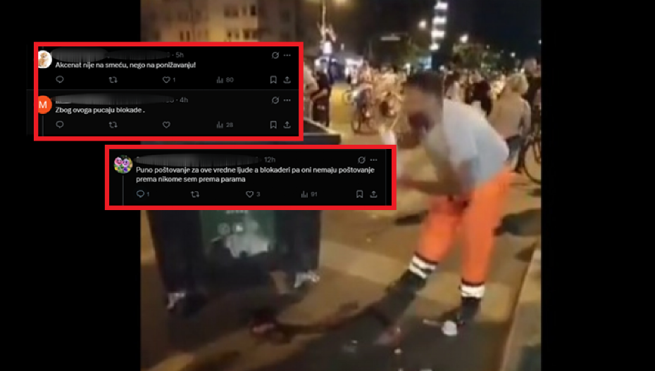 "LJIGAVCI, TAKO IM JE I KOD KUĆE, UŽIVAJU DA PONIŽAVAJU" Narod besan na blokadere koji su ponižavali radnike Čistoće: POŠTUJU SAMO PARE