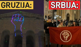 U GRUZIJI OBOJENA REVOLUCIJA PROTIV PRORUSKOG PREDSEDNIKA, U SRBIJI SA ISTIM SIMBOLIMA PROTIV VUČIĆA!