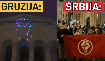 U GRUZIJI OBOJENA REVOLUCIJA PROTIV PRORUSKOG PREDSEDNIKA, U SRBIJI SA ISTIM SIMBOLIMA PROTIV VUČIĆA!