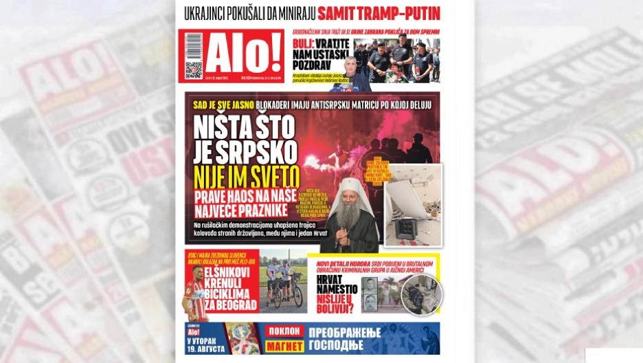 SAD JE SVE JASNO Blokaderi imaju antisrpsku matricu po kojoj deluju! NIŠTA ŠTO JE SRPSKO IM NIJE SVETO