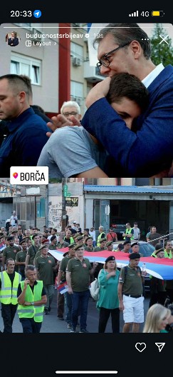 BRIGA ZA NAJMLAĐE Vučić zagrlio dečaka iz Borče na mirnom skupu građana protiv blokada (FOTO)