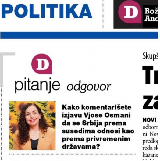 SKANDAL! Blokaderski "Danas" na najsramniji način promoviše lažnu državu! Citirali i desnu ruku Gruhonjića koji optužuje Srbe!