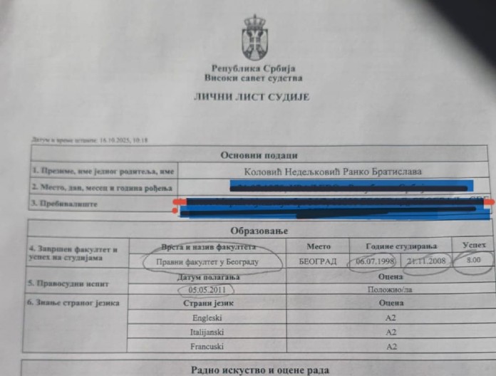 SISTEMSKA PREVARA: Nakon otkrića o neakreditovanom fakultetu, kandidatkinja za VSS falsifikovala biografiju