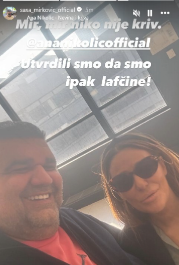 "IPAK SMO LAFČINE" Saša Mirković i Ana Nikolić zakopali ratne sekire, pomirenje veka! (FOTO)