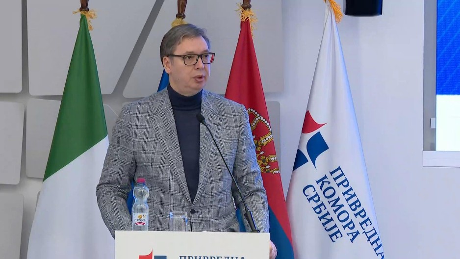 VUČIĆ U PRIVREDNOJ KOMORI SRBIJE: Predsednik učestvovao na italijansko-srpskom poslovnom forumu (VIDEO)