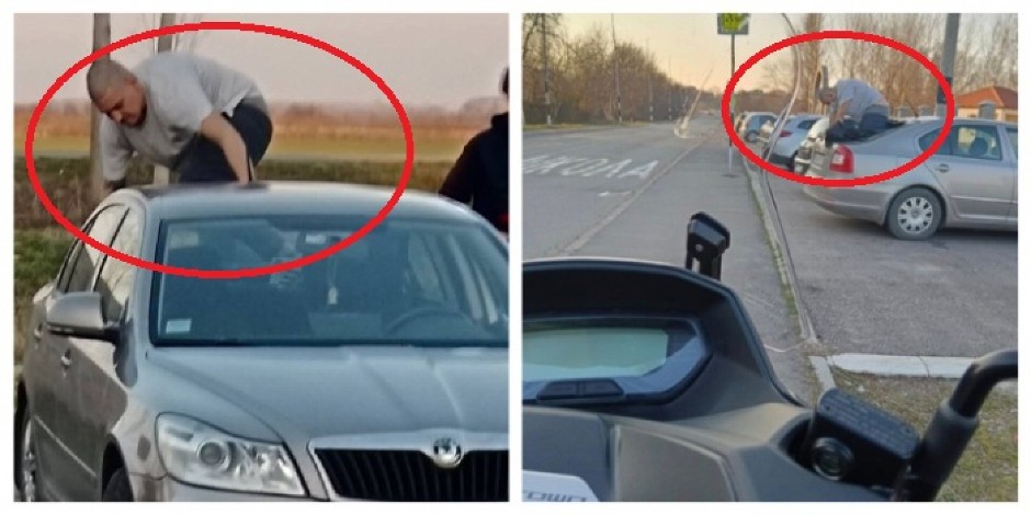 JEZIVA SCENA SNIMLJENA U PADINSKOJ SKELI Popeo se na krov od kola pored crkve, i lomi! "Sigurno nije čist"