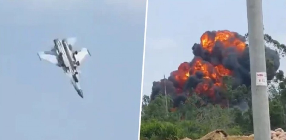 SRUŠIO SE BORBENI AVION! Prevrnuo se, pa pao, usledila je jezova eksplozija (VIDEO)