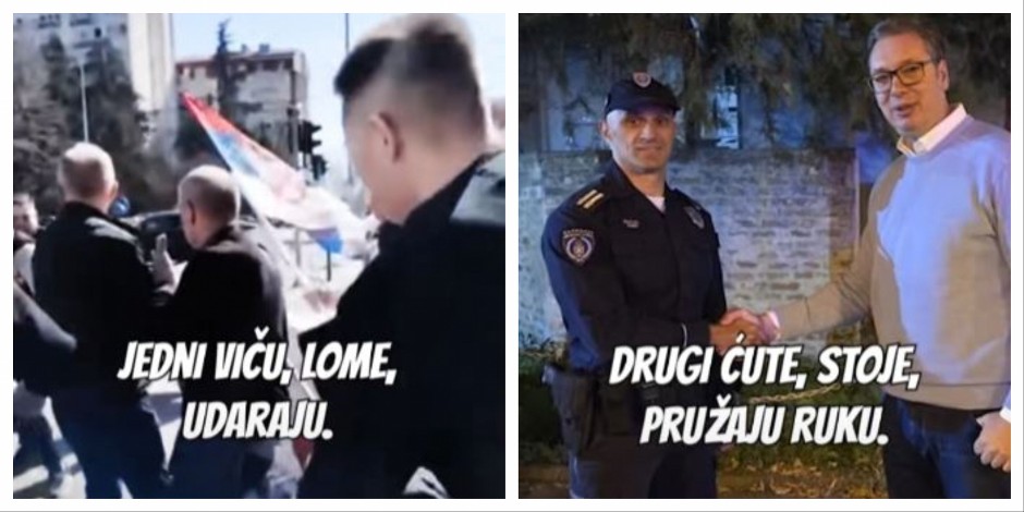 DVE SLIKE, JEDNA SRBIJA! Dok jedni viču, lome i udaraju, drugi ćute, stoje i pružaju ruku! (VIDEO)