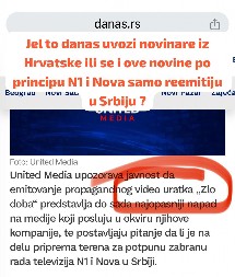 JE L' TO ''DANAS'' UVOZI NOVINARE IZ HRVATSKE? Ili se i ove novine po principu N1 i Nove samo reemituju u Srbiji? (FOTO)