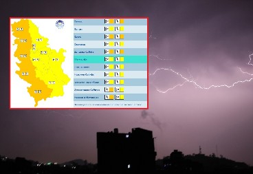 GLEDAJTE SAMO MAPU, U POLA SRBIJE I DANAS OPASNO VREME Evo šta nas čeka sa vremenom (FOTO)