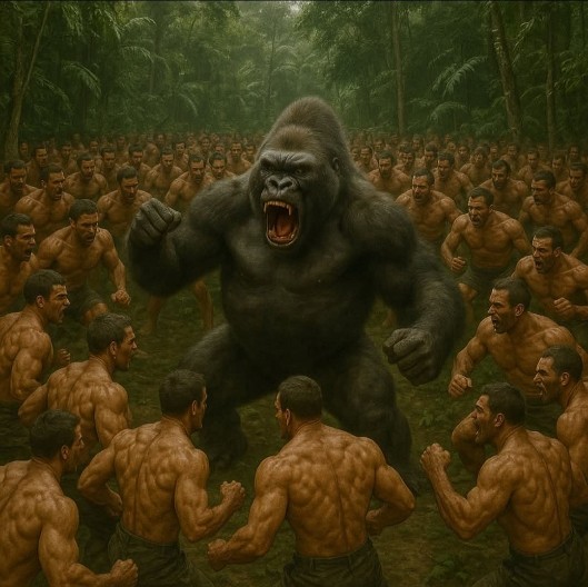 JEDNA GORILA PROTIV 100 LJUDI Pitali smo veštačku inteligenciju ko bi pobedio - ovo je odgovor