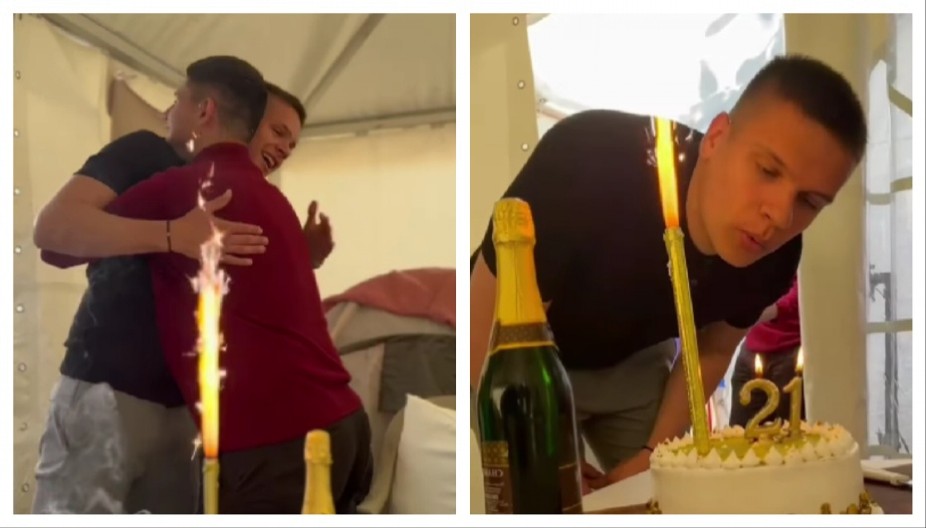 SUZE RADOSNICE, OSMESI I NEZABORAVNA TORTA! Studenti koji žele da uče obeležili Milutinov 21. rođendan (VIDEO)