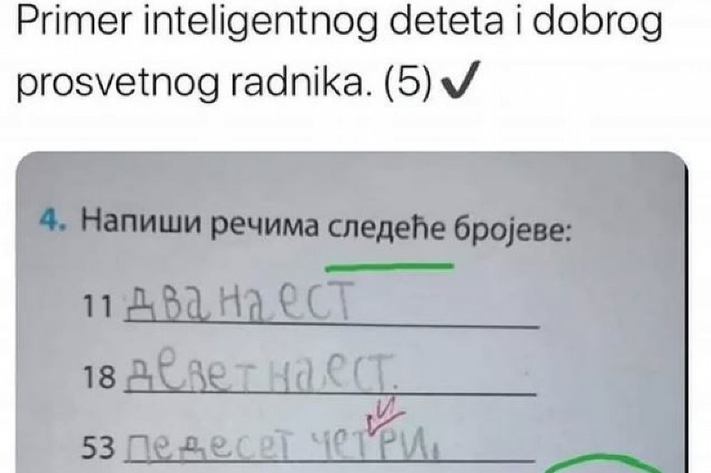 UČITELJICA JE KRALJICA Jedan zadatak za osnovce je obišao ceo Balkan