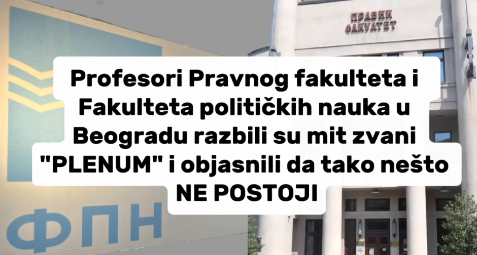 FARSA ZVANA "PLENUM": Politička zloupotreba koja nanosi štetu studentima koji bi da uče i polažu ispite (VIDEO)