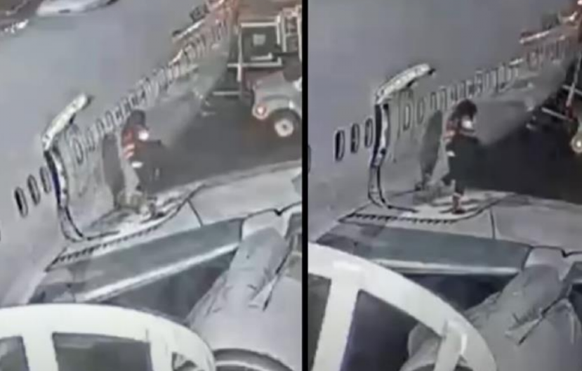 ŠTA JE S LJUDIMA? Žena hoda na krilu putničkog aviona (VIDEO)