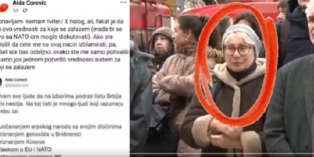 NA PROTESTU "STUDENATA" I ŽENA KOJOJ JE KOSOVO NEZAVISNO, SREBRENICA GENOCID, REPUBLIKA SRPSKA GENOCIDNA TVOREVINA A SRBIJA FAŠISTIČKA DRŽAVA!