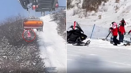 HOROR! DEVOJČICA VISILA SA ŽIČARE, PA PALA SA 12 METARA! Turisti snimili jeziv prizor (VIDEO)