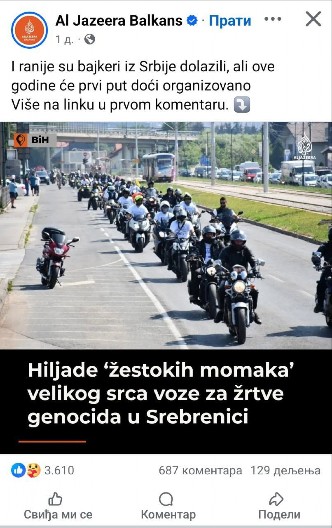 Ispravka: Nije bilo "masovnog" odlaska bajkera u Srebrenicu, niti su izjavili da su "Srbi genocidni"