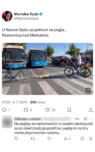 GRAĐANIN JEDNIM KOMENTAROM RESETOVAO MARINIKU TEPIĆ! "Izađi, pa im peglaj odeću na licu mesta, doprinesi bar nečemu"