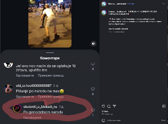 ISPRAVKA! Lažni Instagram nalog predstavljen kao nalog studenata u blokadi, komentar o Srbima kao genocidnom narodu podmetnut