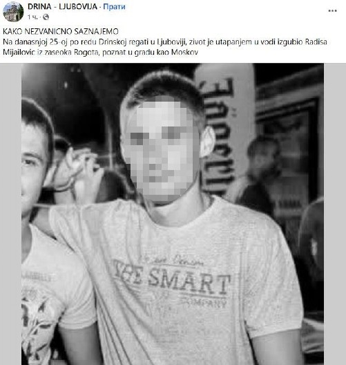 RADIŠI STALO SRCE KAD JE SKOČIO U VODU Poznat uzrok smrti mladića na Drinskoj regate kod Bajine Bašte