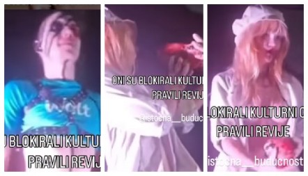 POGLEDAJTE JEZIV SNIMAK KOJI JE NASTAO TOKOM BLOKIRANOG SKC! Blokaderi u sado-mazo kostimima, životinjske glave i jeziva "modna" parada! (VIDEO)