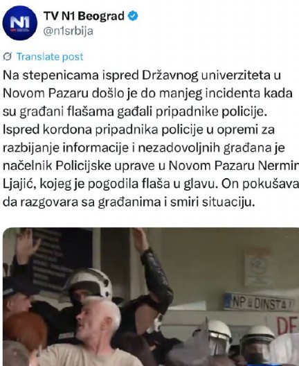 NJIHOVIM MANIPULACIJAMA NEMA KRAJA! Napad na načelnika policije im je "manji incident", kad izmisle da je njihov kamerman gurnut kukaju tri dana!