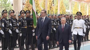 SVEČANI DOČEK ZA PREDSEDNIKA VUČIĆA U UZBEKISTANU U toku sastanak dvojice lidera