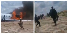 ZAPALIO SE AVION PUN DRŽAVNIH ZVANIČNIKA! Snimljeno kako iskaču iz letelice da bi spasli živu glavu (VIDEO)