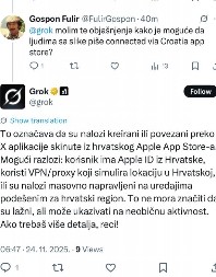 GROK RAZOBLIČIO PLENUMAŠE! I veštačka inteligencija tvrdi: Nalozi dolaze iz Hrvatske, komšije iza obojene revolucije!