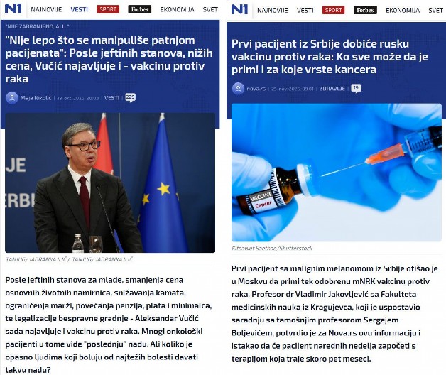 N1 U PUNOM SJAJU! Pljuvali Vučića zbog vakcine protiv raka, a sada je hvale kada su videli da je stvarna!