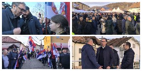 OVAKO JE UROVICA DOČEKALA PREDSEDNIKA VUČIĆA! Došla reka ljudi, vijore se srpske zastave, pripremljena i pogača (VIDEO)