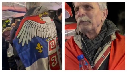 GOSPODIN IZ SEČNJA OGRNUO ZASTAVU PA ISKRITIKOVAO BLOKADE Njegova poruka odjekuje Srbijom