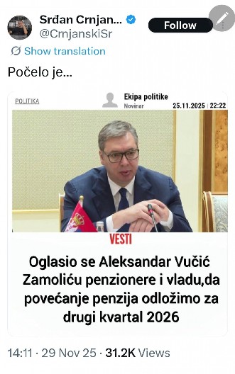 STRAŠNE BLOKADERSKE LAŽI ŠIRE SE MREŽAMA Ovo je istina - penzije idu na vreme i pre 5. januara biće povećane