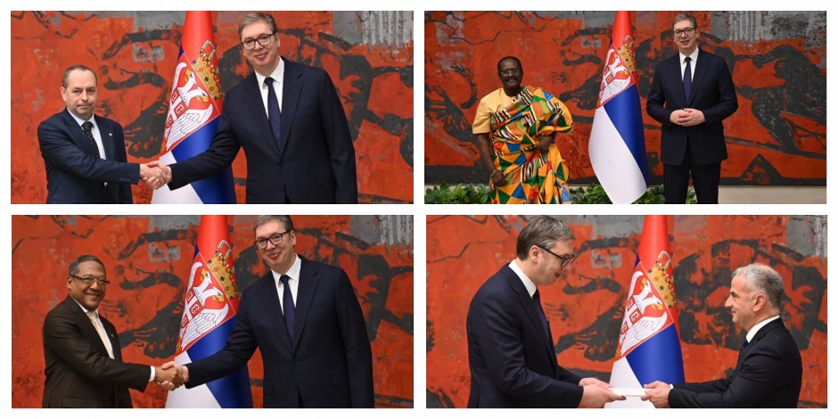 VUČIĆ PRIMIO AKREDITIVNA PISMA AMBASADORA LIBANA, KUBE, GANE I BUGARSKE "Da gradimo još čvršće odnose" (FOTO)