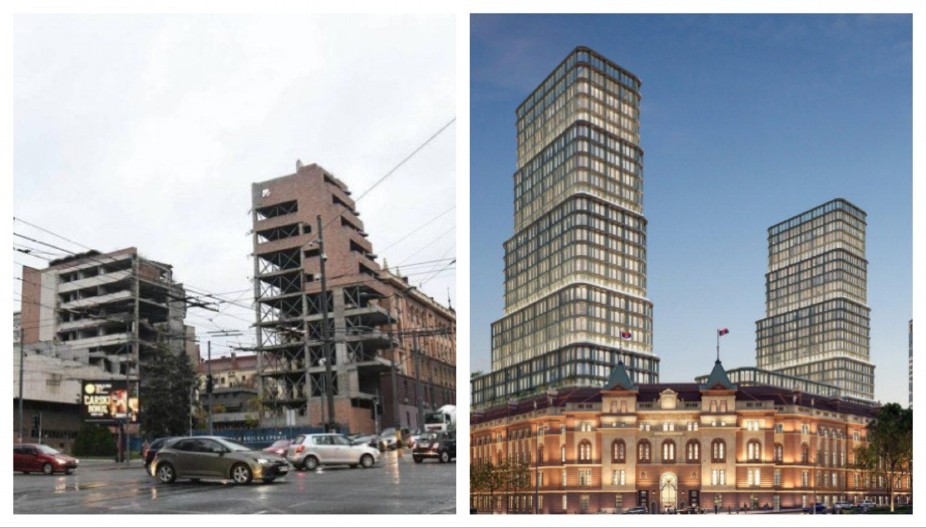 PRVA SLIKA JE VIZIJA BLOKADERA, A DRUGA VUČIĆEVA VIZIJA SRBIJE Umesto investicija i razvoja, ostaje SRUŠEN GENERALŠTAB